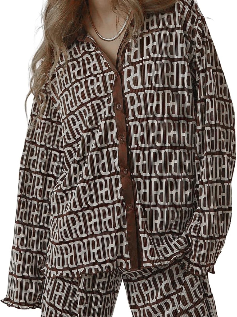 Peppermayo Button Down Lounge Top Logo